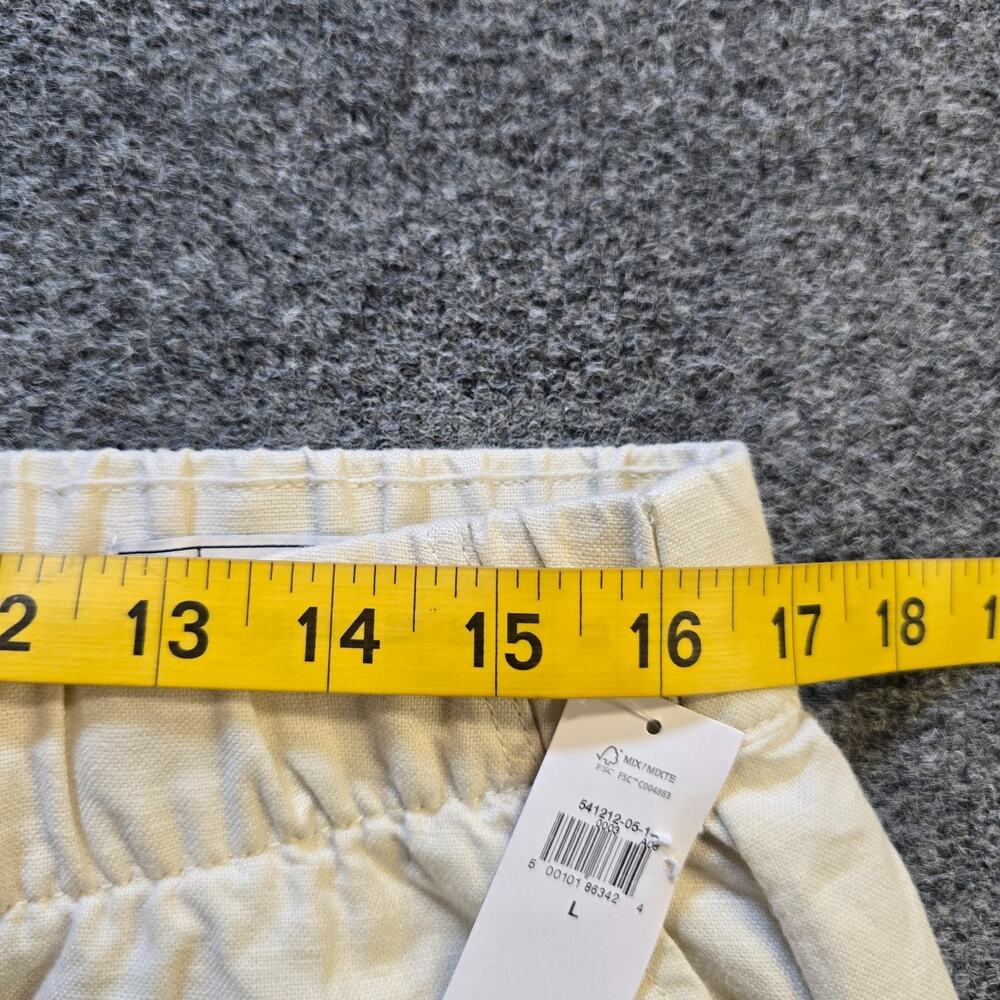 GAP Pants Womens Size Large Off White Straight Leg Linen Blend Cropped Casual - Picture 7 of 12